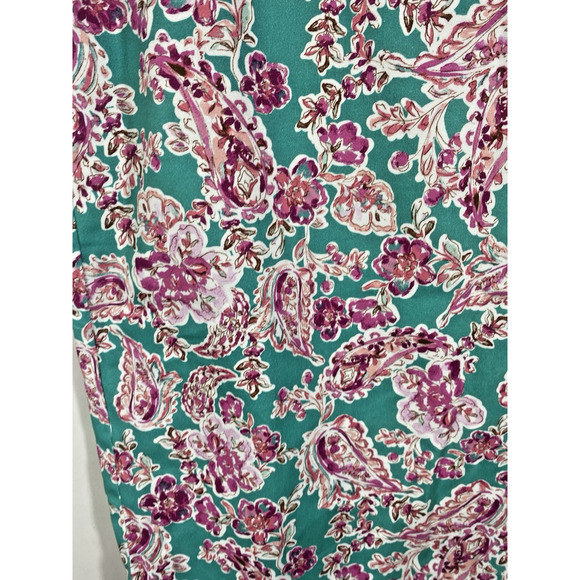 J Crew Pencil Skirt Sz 12 Mint Green Floral Paisley Preppy Tailored NEW Corpcore - Picture 4 of 14